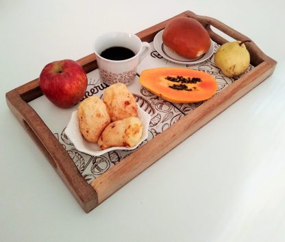 Bandeja De Azulejo  Grande Em Madeira Rústica Com Ladrilho Para Café - Imagem 5