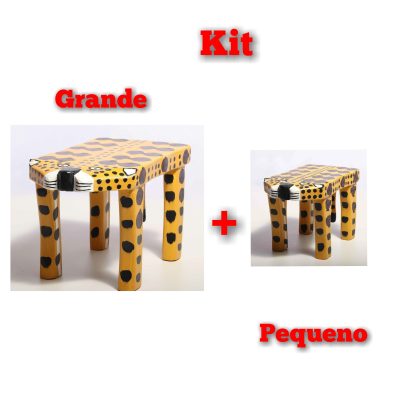 Kit Bancos De Onça Contemporâneo - Super Resistente Lindos