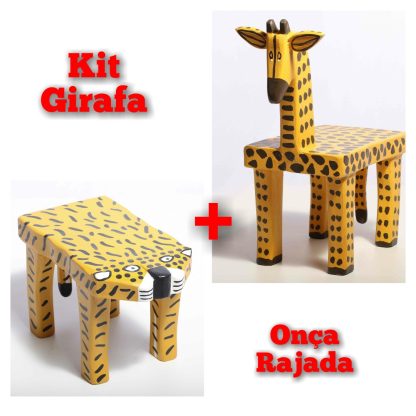 Banco De Girafa De Qualidade + Banco De Onça Rajada