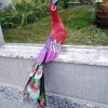 Escultura de Pavão em Madeira Artesanal - Roxo