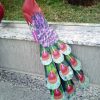 Escultura de Pavão em Madeira Artesanal - Roxo - Imagem 4