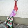 Escultura de Pavão em Madeira Artesanal - Roxo - Imagem 5