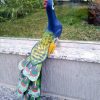 Escultura de Pavão em Madeira Artesanal - Azul - Imagem 2
