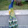 Escultura de Pavão em Madeira Artesanal - Azul - Imagem 3