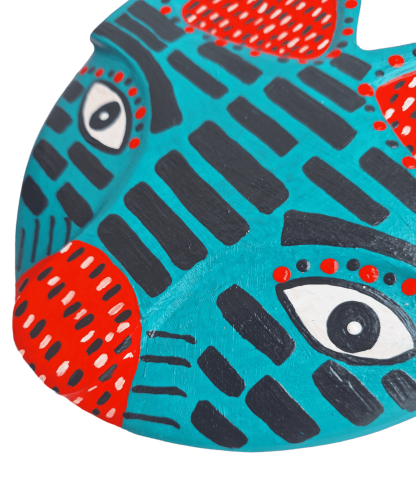 Máscara De Gato Azul Entalhada Decorativa De Alta Qualidade - Imagem 4