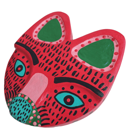 Máscara De Gato Rosa Entalhada Decorativa De Alta Qualidade - Imagem 5