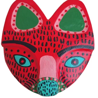 Máscara De Gato Rosa Entalhada Decorativa De Alta Qualidade